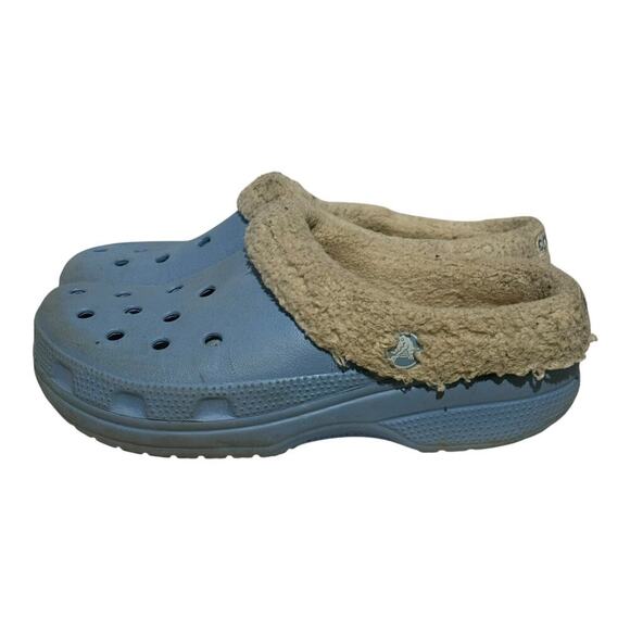 Crocs Classic Lined Clog Pastel Blue Youth Size 5 / Women's 7 Slip On Comfort - Picture 4 of 9